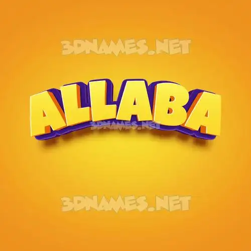 allaba in Orange Toon style - 3D name wallpaper