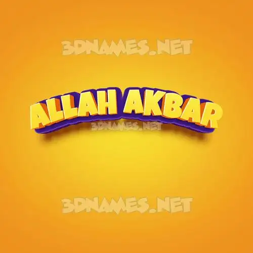 allah akbar in Orange Toon style - 3D name wallpaper