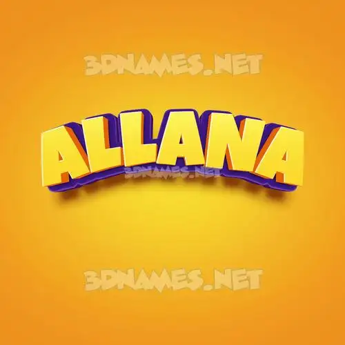 allana in Orange Toon style - 3D name wallpaper