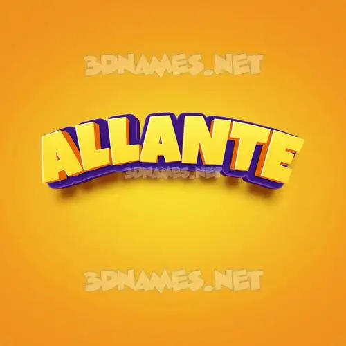 allante in Orange Toon style - 3D name wallpaper