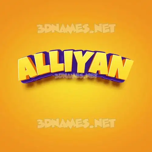 alliyan in Orange Toon style - 3D name wallpaper