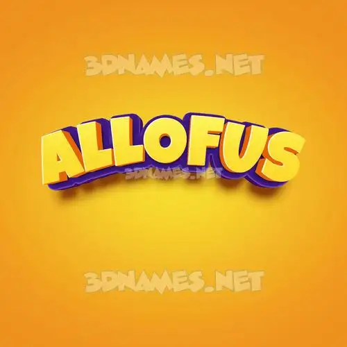 allofus in Orange Toon style - 3D name wallpaper