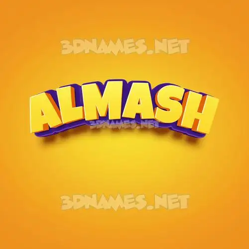 almash in Orange Toon style - 3D name wallpaper