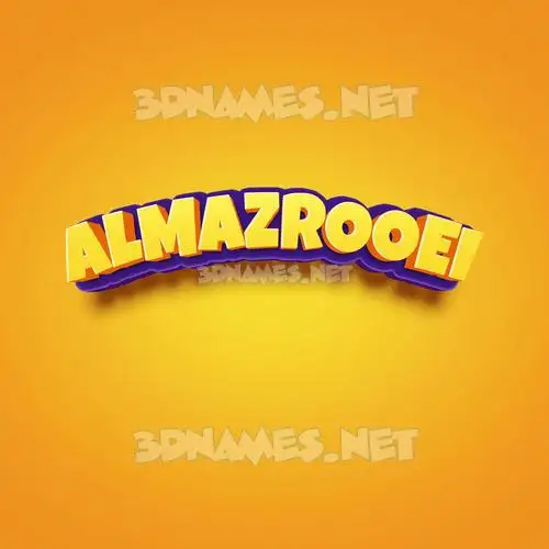 almazrooei in Orange Toon style - 3D name wallpaper