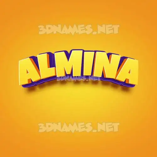 almina in Orange Toon style - 3D name wallpaper