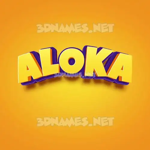 aloka in Orange Toon style - 3D name wallpaper