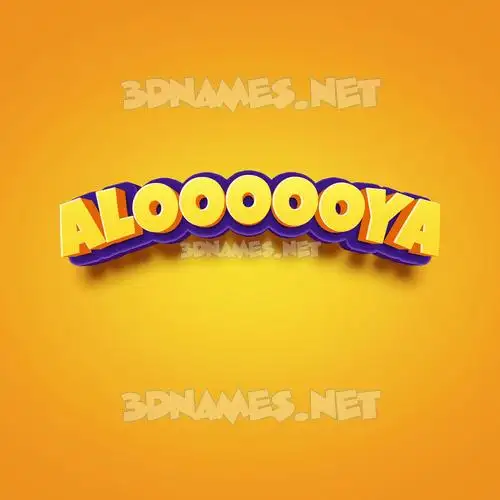 aloooooya in Orange Toon style - 3D name wallpaper