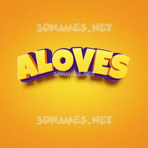 aloves in Orange Toon style - 3D name wallpaper