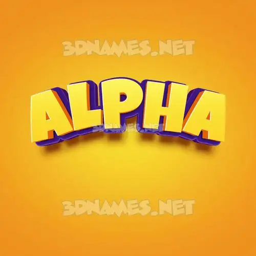 alpha in Orange Toon style - 3D name wallpaper
