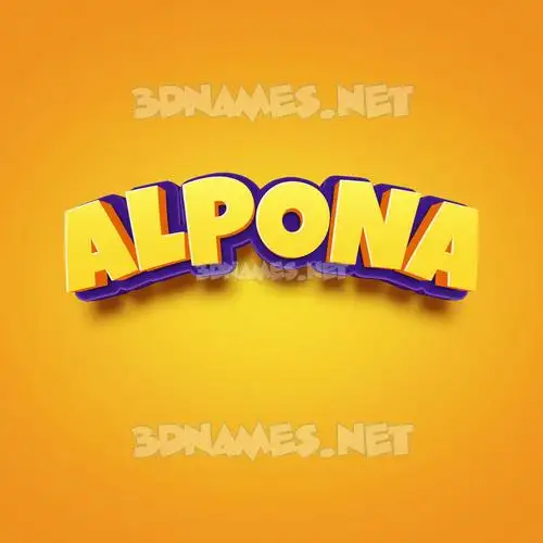 alpona in Orange Toon style - 3D name wallpaper