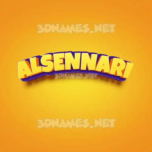 alsennari in Orange Toon style - 3D name wallpaper