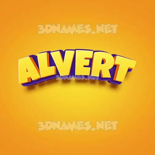 alvert in Orange Toon style - 3D name wallpaper