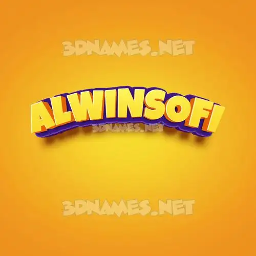 alwinsofi in Orange Toon style - 3D name wallpaper