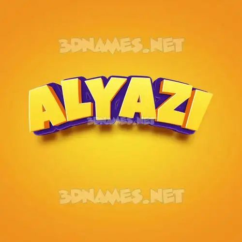 alyazi in Orange Toon style - 3D name wallpaper