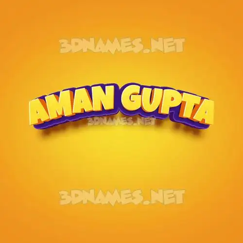 aman gupta in Orange Toon style - 3D name wallpaper