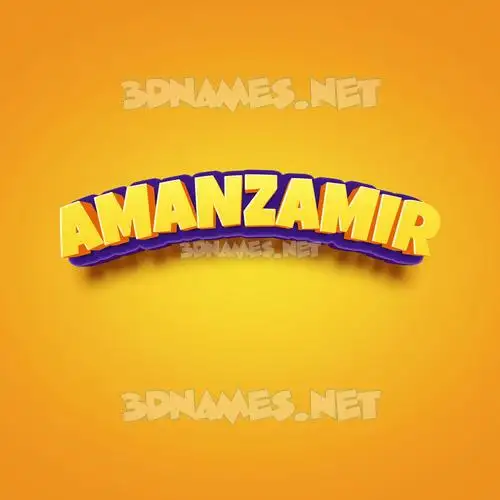 amanzamir in Orange Toon style - 3D name wallpaper