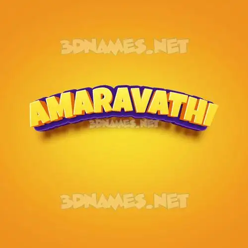 amaravathi in Orange Toon style - 3D name wallpaper