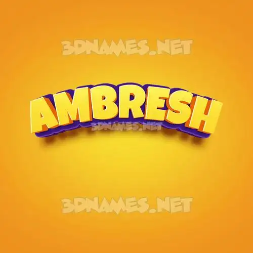 ambresh in Orange Toon style - 3D name wallpaper