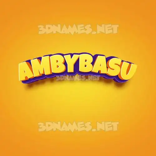 ambybasu in Orange Toon style - 3D name wallpaper
