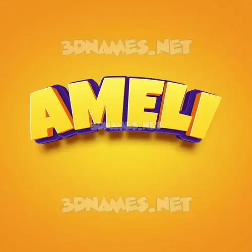 ameli in Orange Toon style - 3D name wallpaper