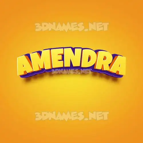 amendra in Orange Toon style - 3D name wallpaper