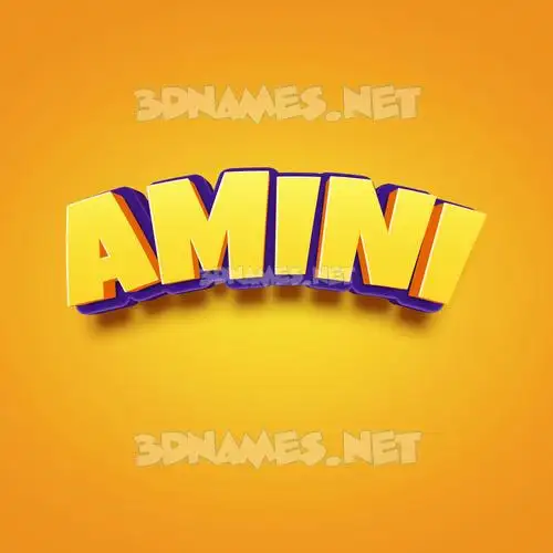 amini in Orange Toon style - 3D name wallpaper