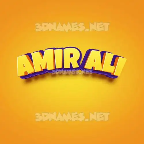 amir ali in Orange Toon style - 3D name wallpaper