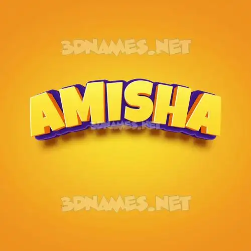 amisha in Orange Toon style - 3D name wallpaper