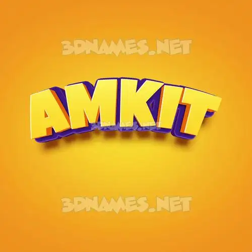 amkit in Orange Toon style - 3D name wallpaper