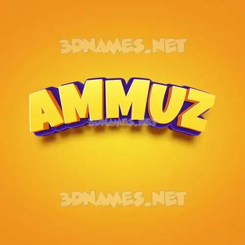 ammuz in Orange Toon style - 3D name wallpaper
