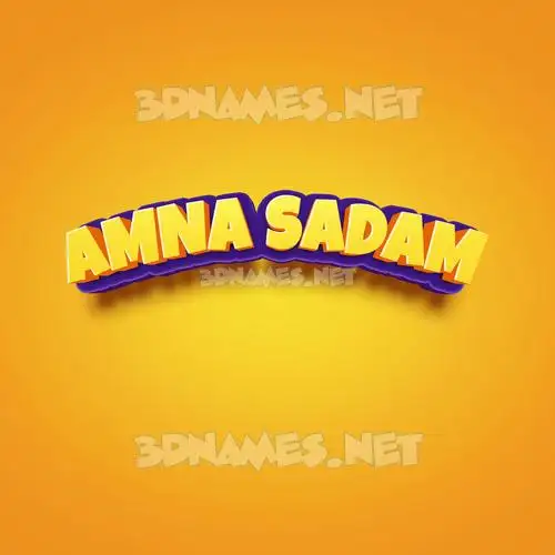 amna sadam in Orange Toon style - 3D name wallpaper