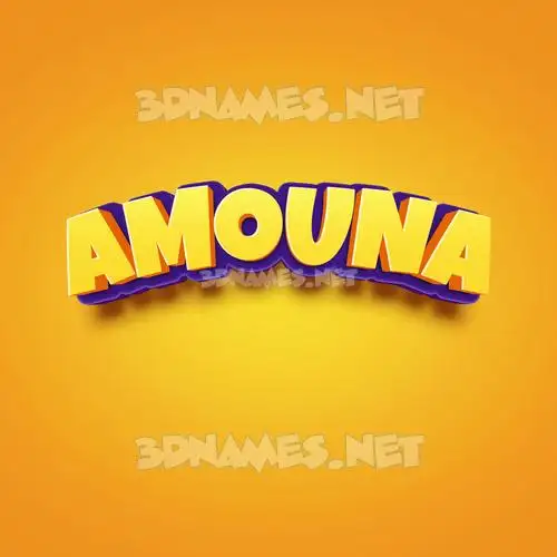 amouna in Orange Toon style - 3D name wallpaper