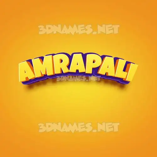 amrapali in Orange Toon style - 3D name wallpaper