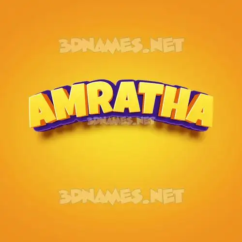 amratha in Orange Toon style - 3D name wallpaper