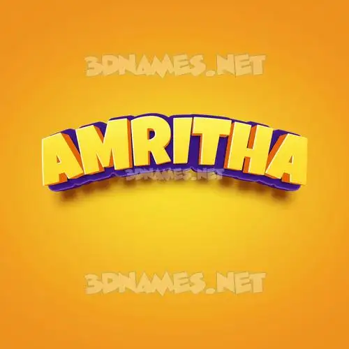 amritha in Orange Toon style - 3D name wallpaper