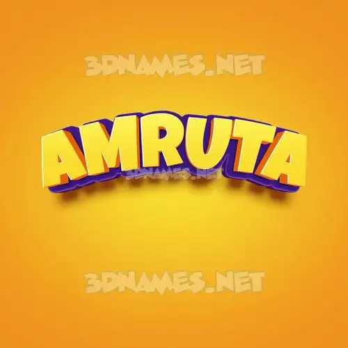 amruta in Orange Toon style - 3D name wallpaper