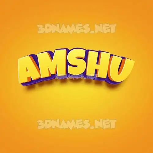 amshu in Orange Toon style - 3D name wallpaper