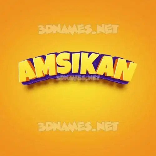 amsikan in Orange Toon style - 3D name wallpaper