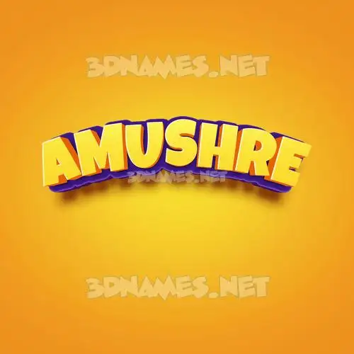 amushre in Orange Toon style - 3D name wallpaper