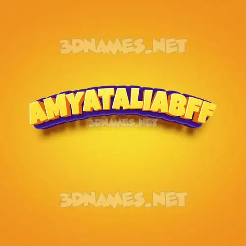 amyataliabff in Orange Toon style - 3D name wallpaper