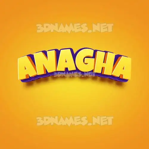 anagha in Orange Toon style - 3D name wallpaper