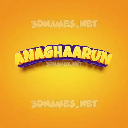 anaghaarun in Orange Toon style - 3D name wallpaper