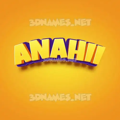 anahii in Orange Toon style - 3D name wallpaper