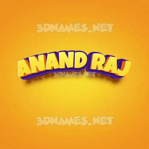 anand raj in Orange Toon style - 3D name wallpaper