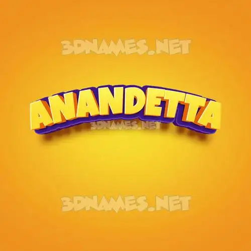 anandetta in Orange Toon style - 3D name wallpaper