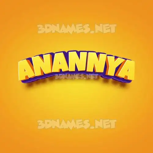anannya in Orange Toon style - 3D name wallpaper