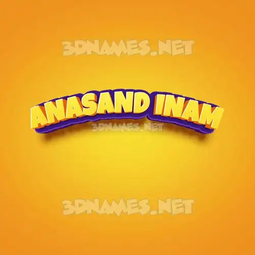 anasand inam in Orange Toon style - 3D name wallpaper