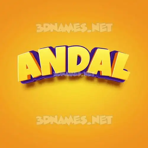 andal in Orange Toon style - 3D name wallpaper