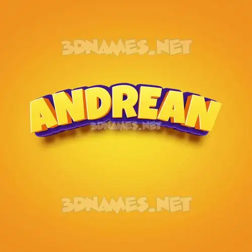 andrean in Orange Toon style - 3D name wallpaper