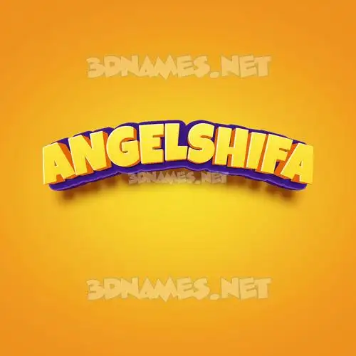 angelshifa in Orange Toon style - 3D name wallpaper